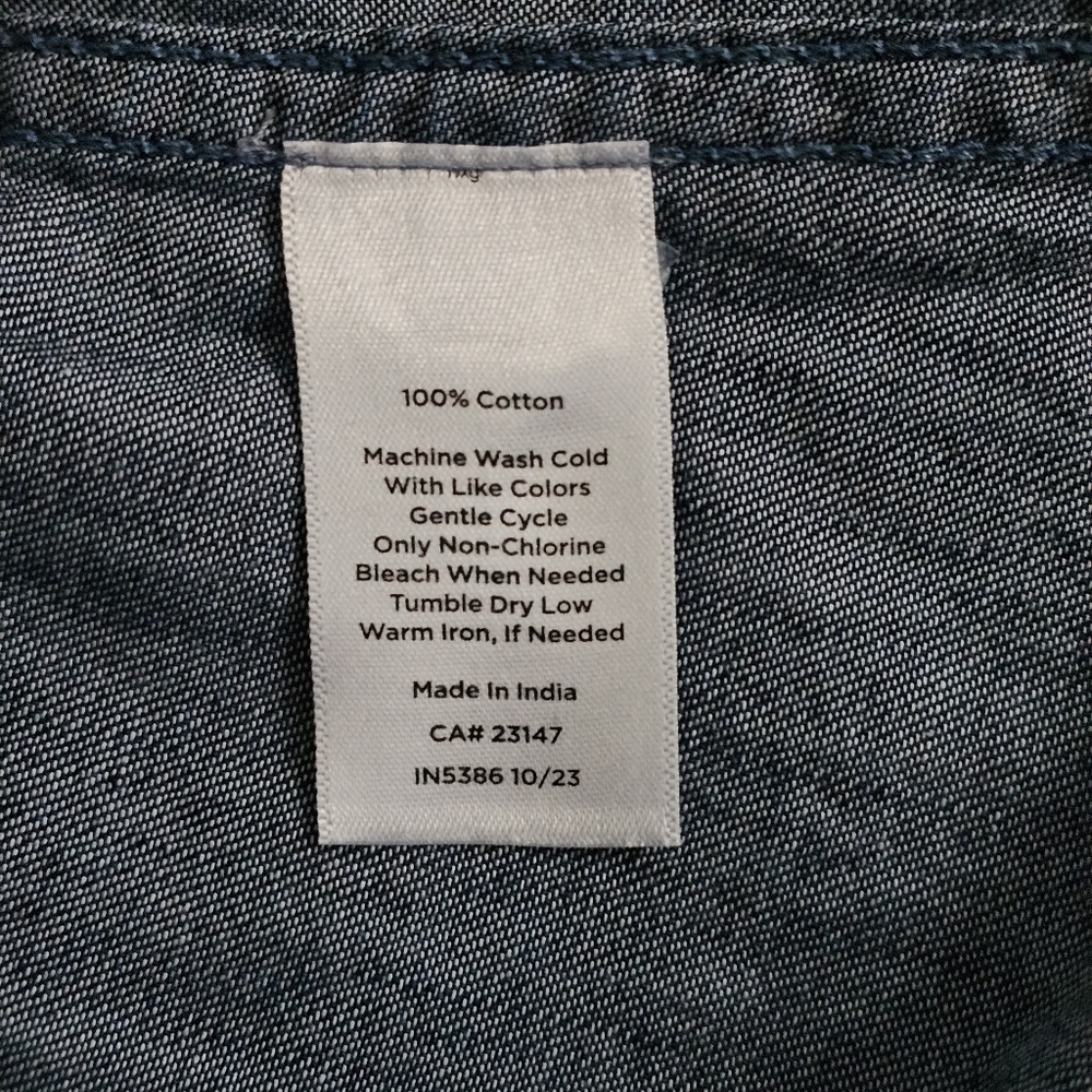 Talbots Denim Shirt Womens 3x Blouse Tunic Five Buttons 3/4 Sleeve - Picture 6 of 9